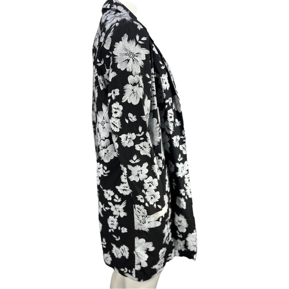 Vintage 80's/90's Black & White Floral FAST LANE California Open Jacket Sz M - Picture 4 of 12